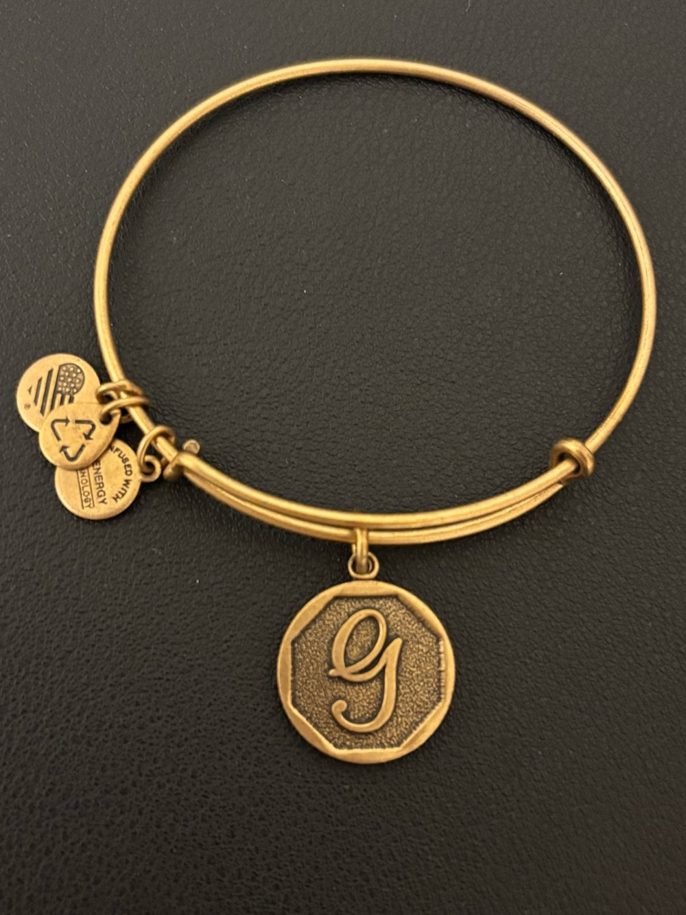 Alex and Ani Initial G Charm Expandable Bracelet